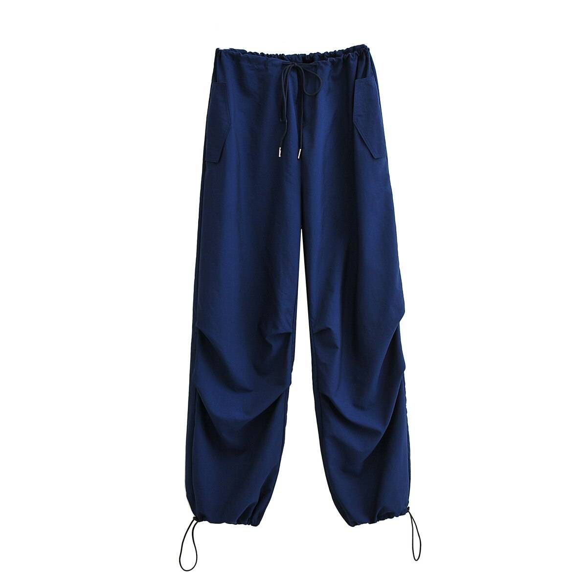 Blue parachute pants