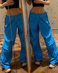 Blue track pants