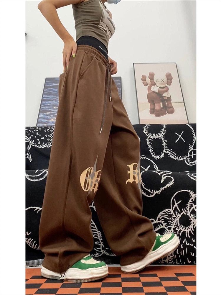 Brown track pants