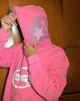 Pink full zip hoodie