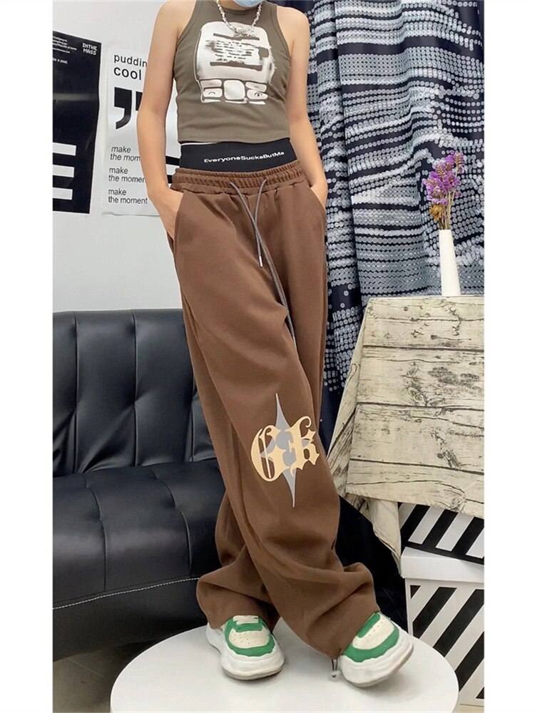 Brown track pants