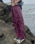 Purple track pants