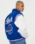 Blue varsity jacket