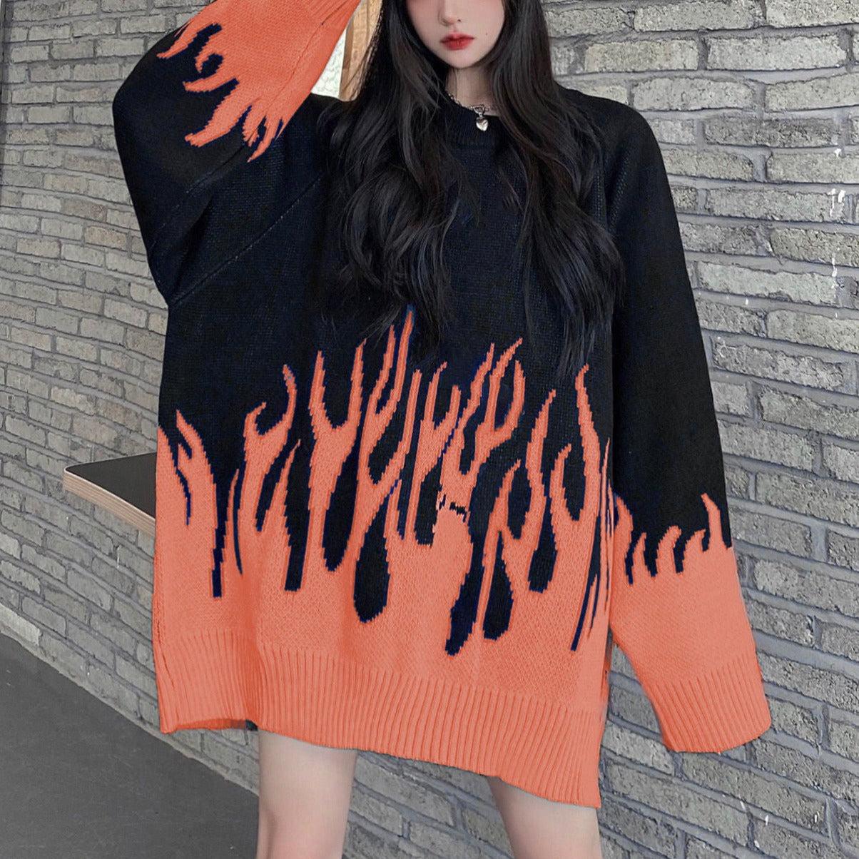 Flame knit sweater