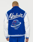 Blue varsity jacket