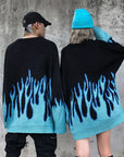 Blue flame knit sweater