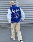 Blue varsity jacket