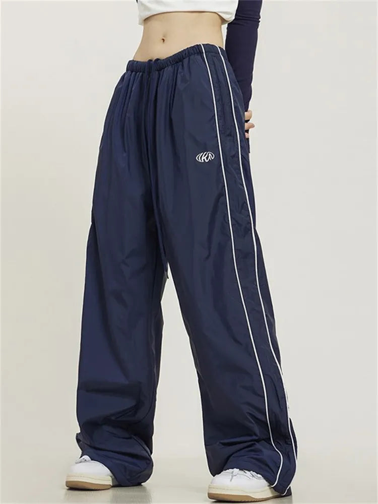 Blue parachute pants