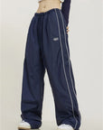 Blue parachute pants