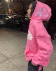 Pink full zip hoodie