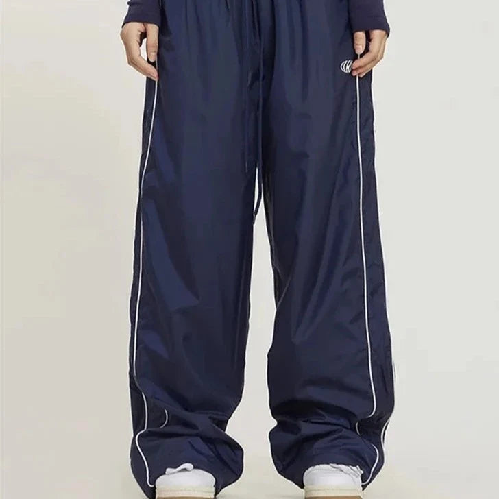 Blue parachute pants