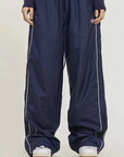 Blue parachute pants