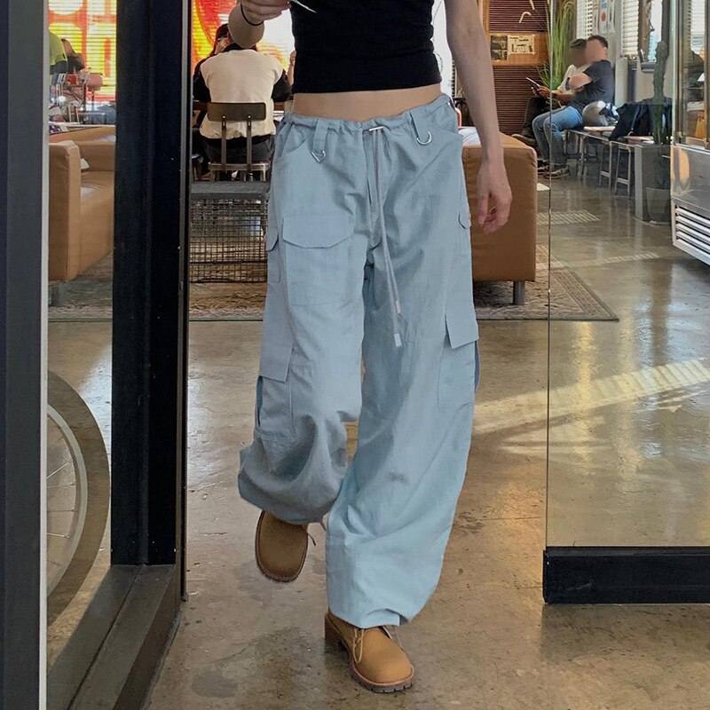 Blue track pants