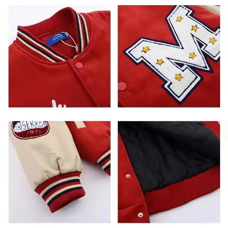 Red varsity jacket