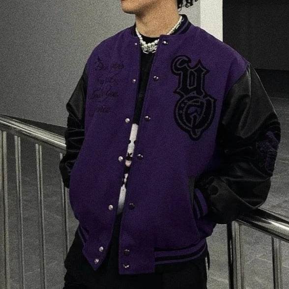 Violet varsity jacket