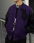 Violet varsity jacket