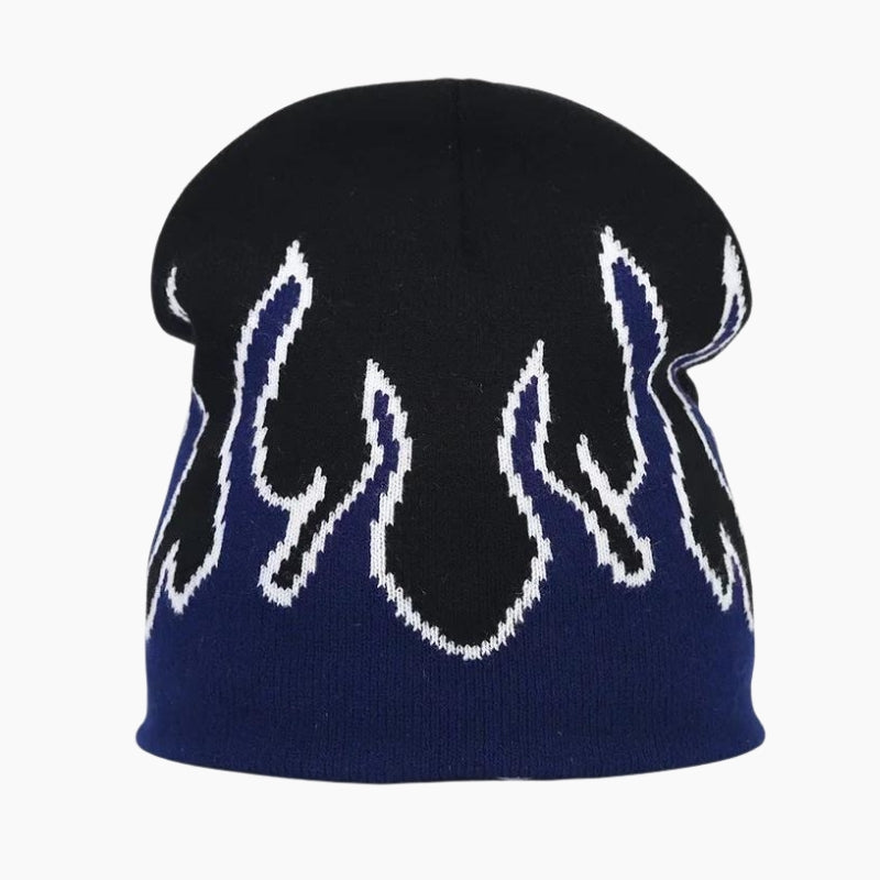 Y2K &#39;Navy Flames&#39; Beanie