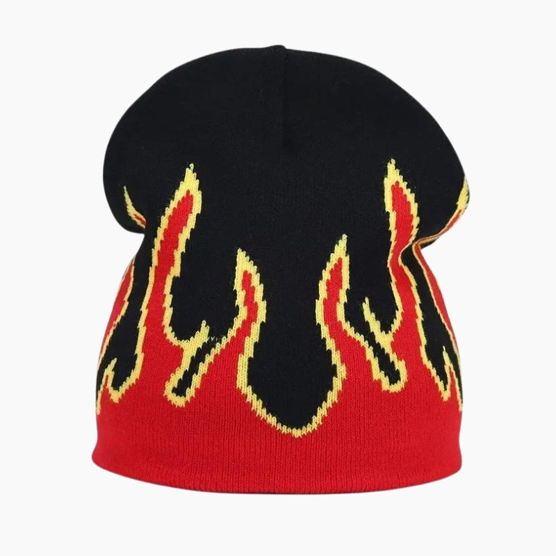 Y2K &#39;Red Flames&#39; Beanie