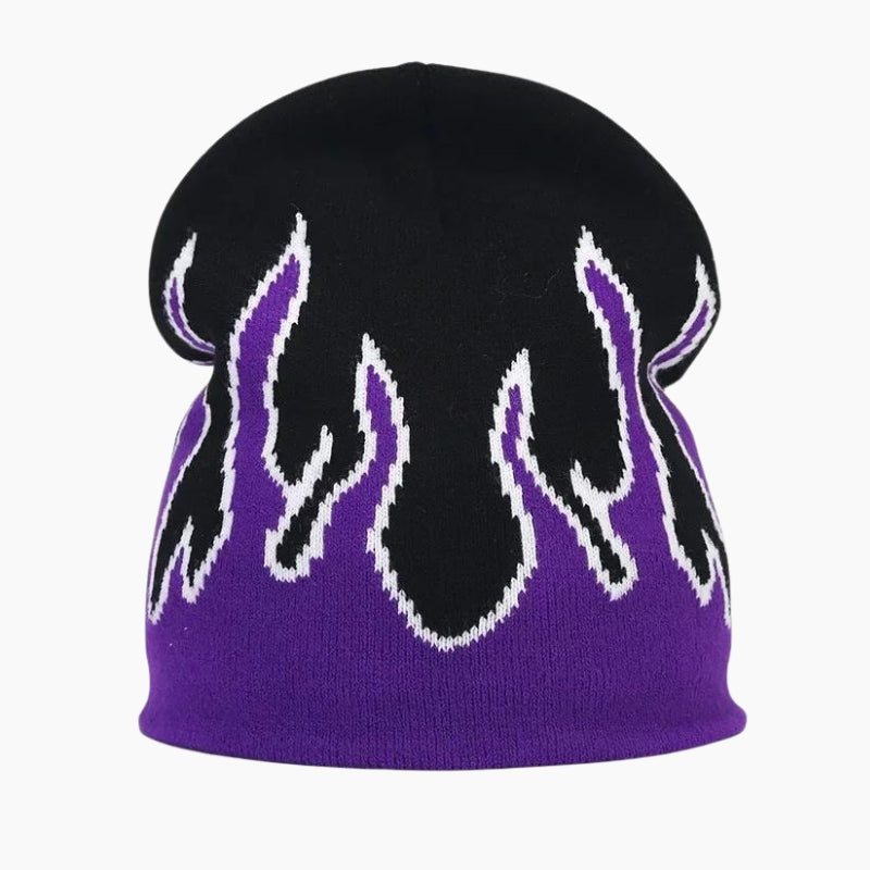 Y2K &#39;Purple Flames&#39; Beanie