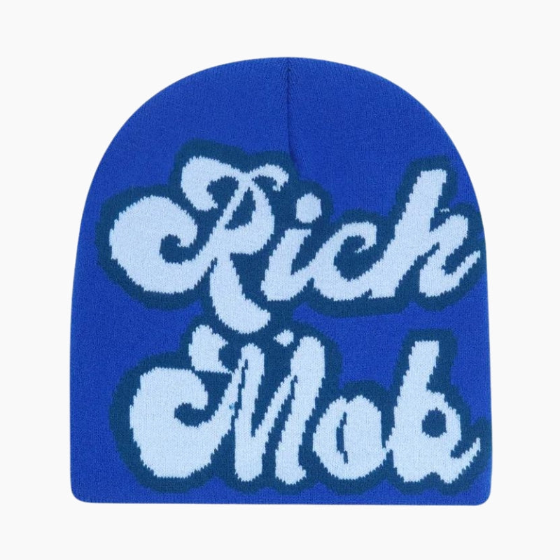 Y2K &#39;Rich Mob&#39; Blue Beanie