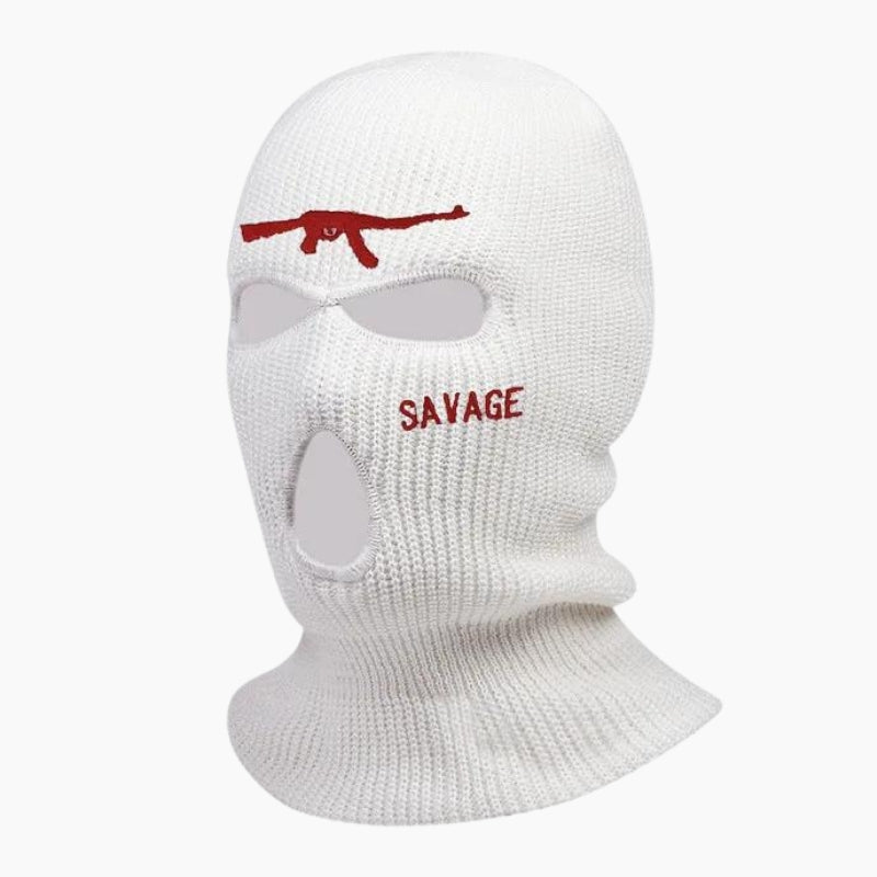 Y2K &#39;Savage&#39; white balaclava