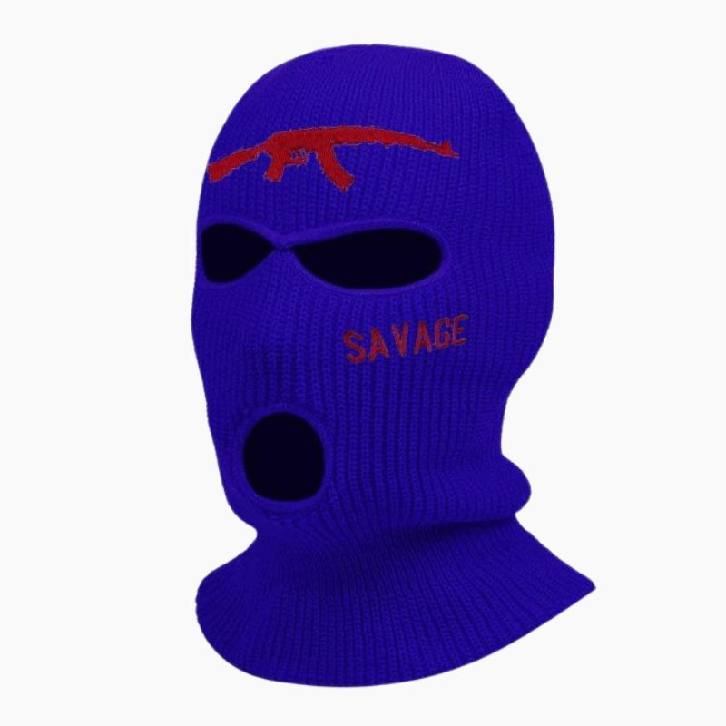 Y2K Edition &#39;Savage&#39; Hooded Snood Navy Blue