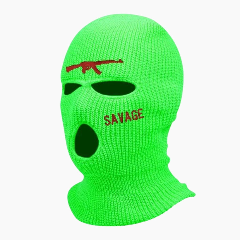 Y2K &#39;Savage&#39; Green Balaclava