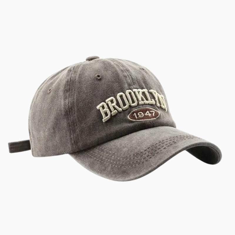 Y2K &#39;Brooklyn&#39; Brown Cap