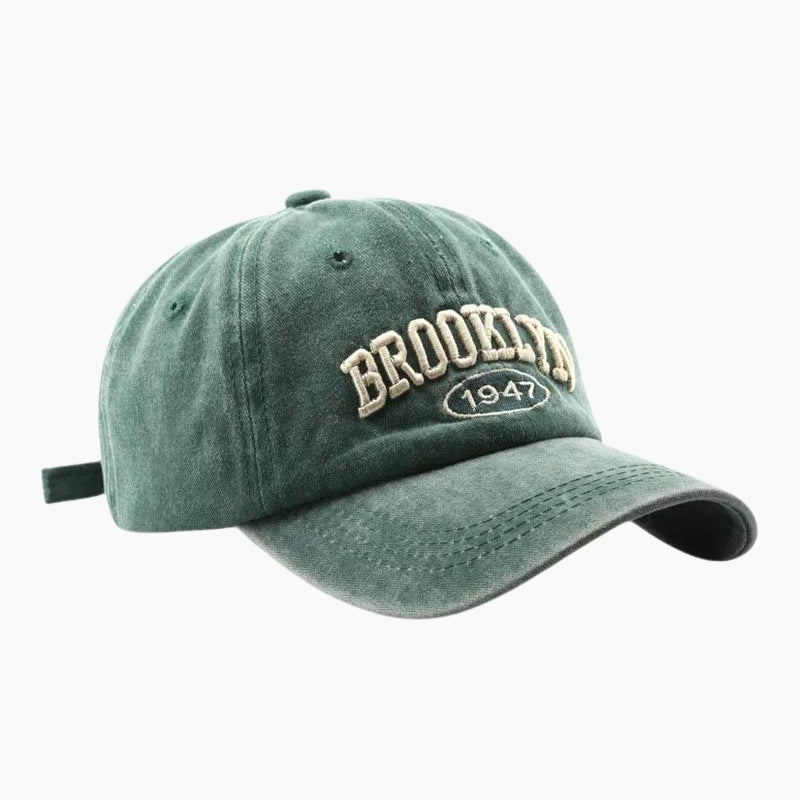 Y2K &#39;Brooklyn&#39; Green Cap