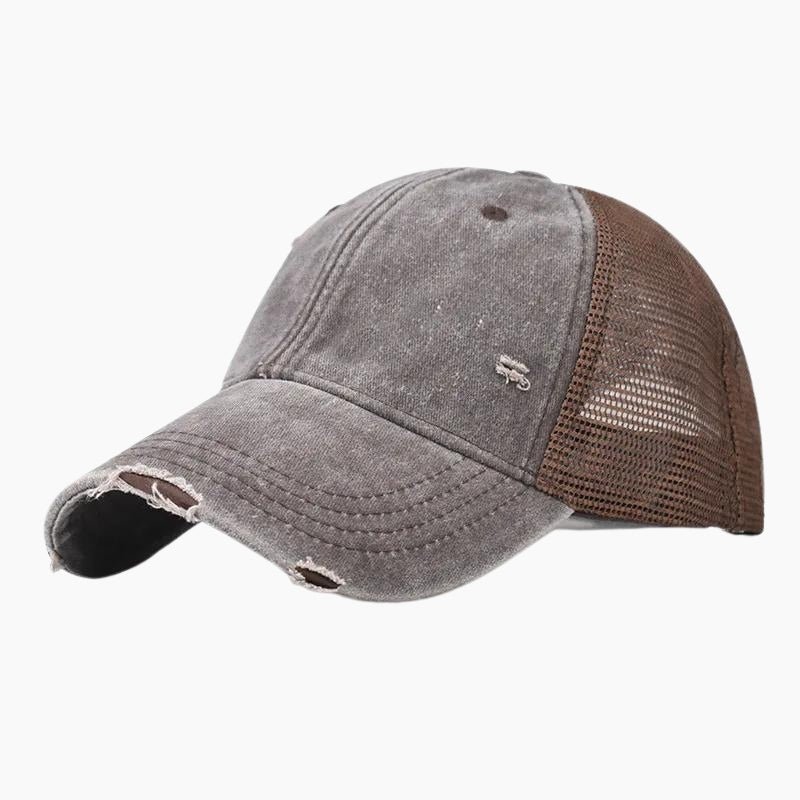 Y2K &#39;Denim&#39; Gray and Brown Cap