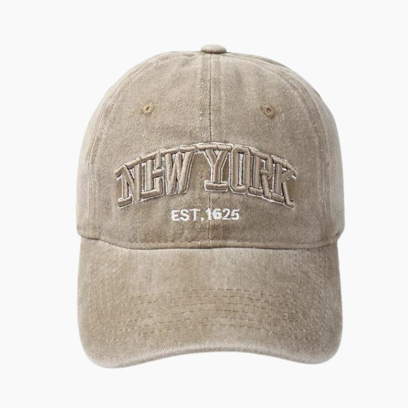 Y2K &#39;New York&#39; Beige Cap