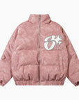 Y2K 'California Star' Puffer Jacket in Pink