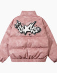 Y2K 'California Star' Puffer Jacket in Pink