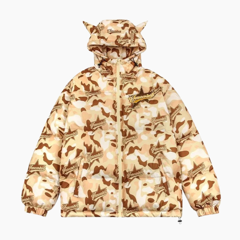 Y2K &#39;Camo Beige&#39; Puffer Jacket