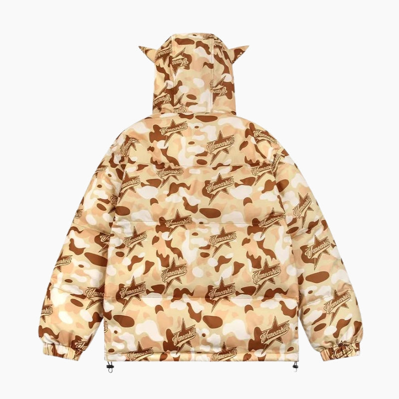 Y2K &#39;Camo Beige&#39; Puffer Jacket