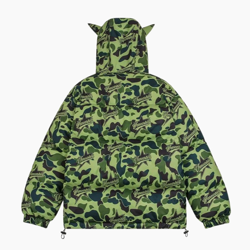 Y2K &#39;Green Camo&#39; Down Jacket