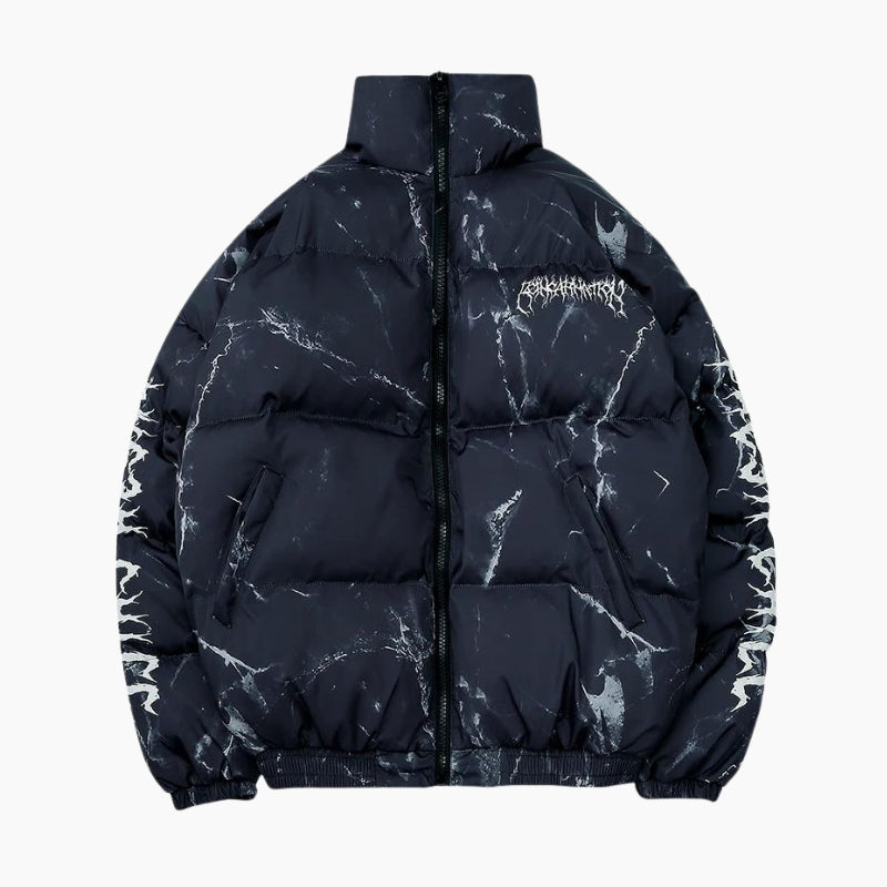 Y2K Black &#39;Cosmic Bear&#39; Puffer Jacket