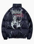 Y2K Black 'Cosmic Bear' Puffer Jacket