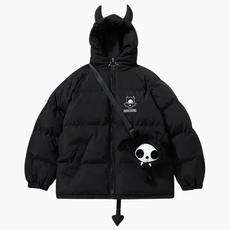 Y2K Puffer Jacket &#39;Devil Black&#39;