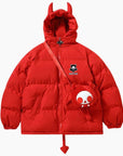 Y2K Puffer Jacket 'Devil Red'