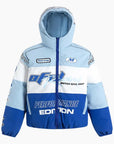 Y2K 'Racing Performance' blue Puffer Jacket