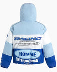 Y2K 'Racing Performance' blue Puffer Jacket