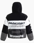 Y2K 'Racing Performance' black down jacket