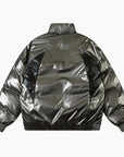 Y2K Puffer Jacket 'Shiny Silver'