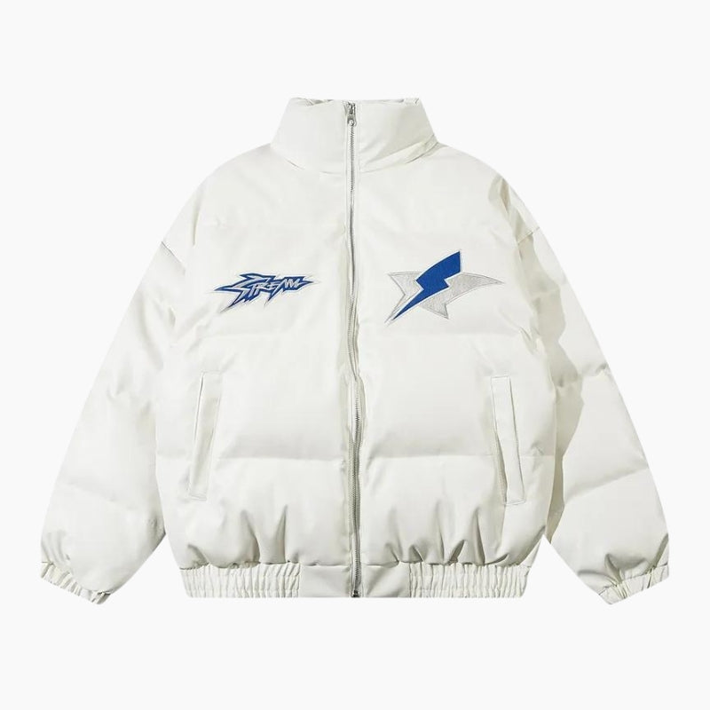 Y2K &#39;Thunder&#39; White Puffer Jacket