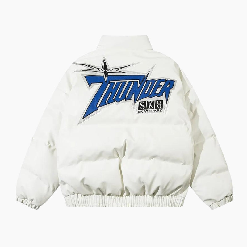 Y2K &#39;Thunder&#39; White Puffer Jacket