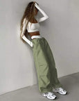 Khaki parachute pants