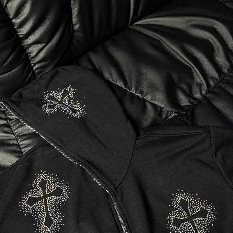 Vest with rhinestone crosses