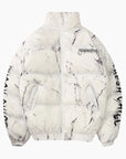 Y2K 'Cosmic Bear' white puffer jacket