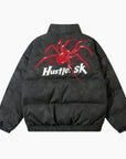 Y2K 'Spider Hustle' Black Puffer Jacket